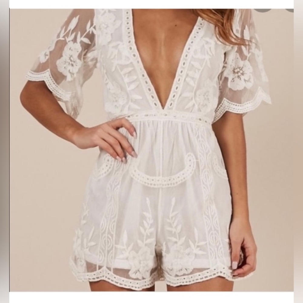 White Lace Romper